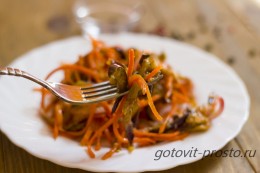Пикантная закуска - салат из баклажанов (острый)